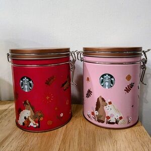 Starbucks Lunar New Year Gift food storage tin, set of 2 canisters